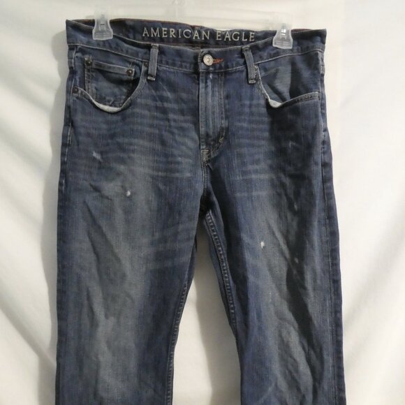 AMERICAN EAGLE | 34 x 32 | Bootcut Subtle Distressed Blue Denim - Jeans - Picture 6 of 16